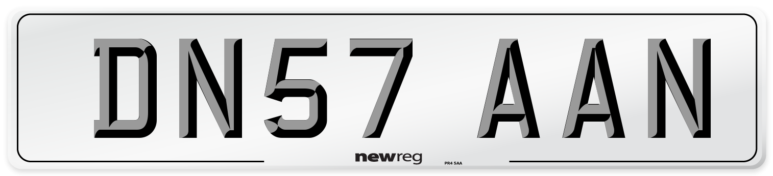 DN57 AAN Number Plate from New Reg